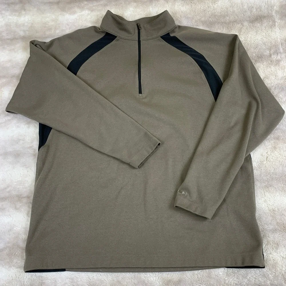 Nike Tiger Woods Collection Mens XL 1/4 Zip Pullover Golf Shirt Olive Black‎ XL